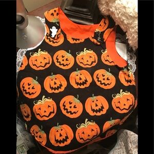 Rare Vintage Handmade Baby Halloween Pumpkin Dress
